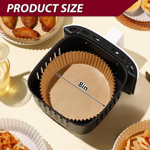 Air Fryer Liners for Ninja, 4qt Airfryer Liners Round for Ninja AF101/ AF150AMZ / AF161 Max XL Air Fryer, Air Fryer Paper Liners for 4-8QT Basket, Non-stick Air Fryer Parchment Paper Liners, 225PCS