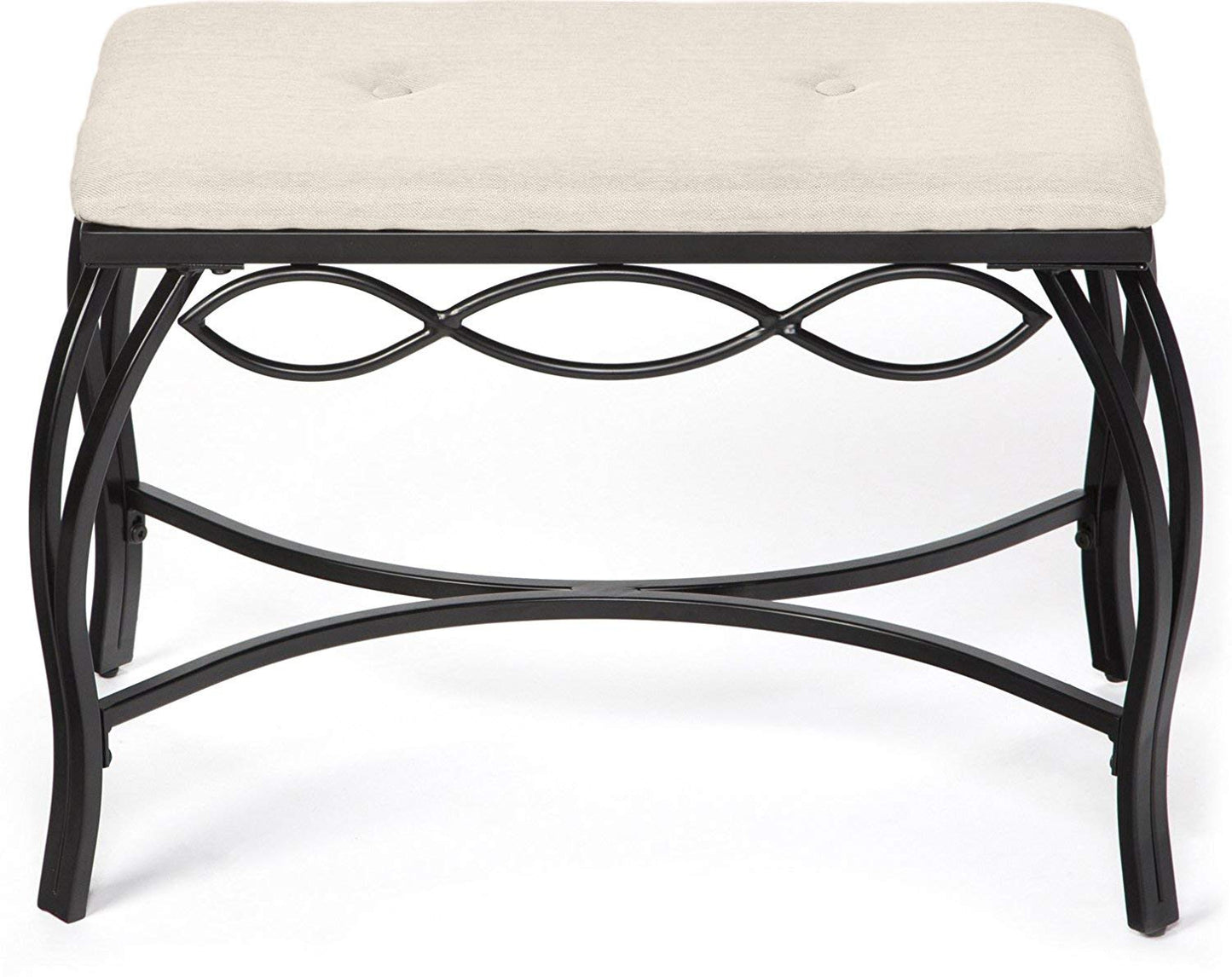 Mango Steam Heather Gray Shoe Bench - Vanity Seat for Makeup Room, Dressing Stool, Entryway Bench - Powder Coated, Upholstered, Space Saving