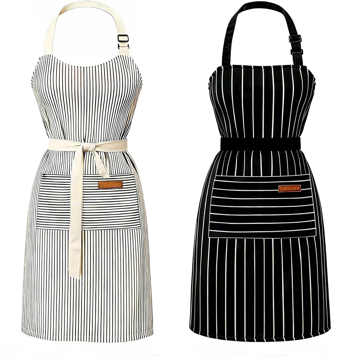 Taidven 2 Pack Apron - Unisex, Adjustable Bib Kitchen Apron, Cooking Apron, Aprons for Women with Pockets, Chef Aprons for Men
