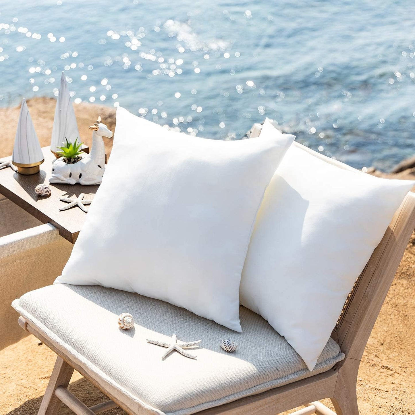 Phantoscope Premium Outdoor Pillow Inserts - Water Resistant Decorative Throw Pillows | 12 x 20 Inches, Pack of 2