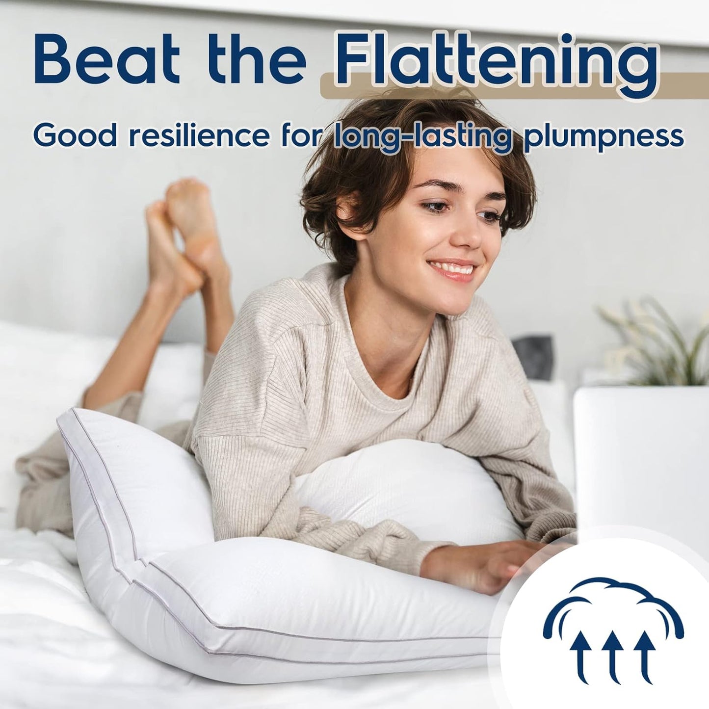Viewstar Bed Pillows - Hotel Quality Cooling Down Alternative | Set of 2, King Size for All Sleep Positions