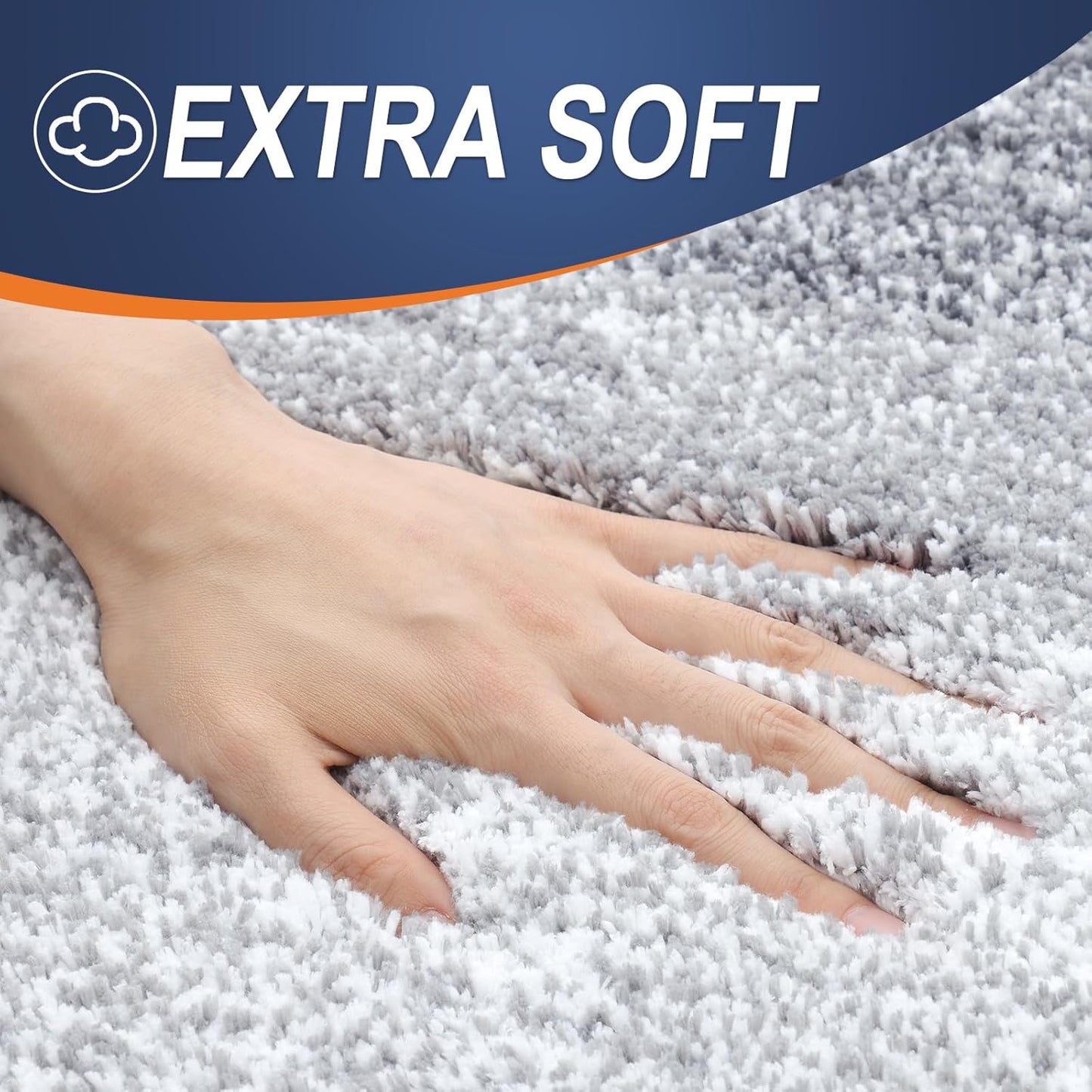 OLANLY Bathroom Rug Mat - Extra Soft Microfiber, Non-Slip Plush Shaggy Design | 30x20, Light Grey