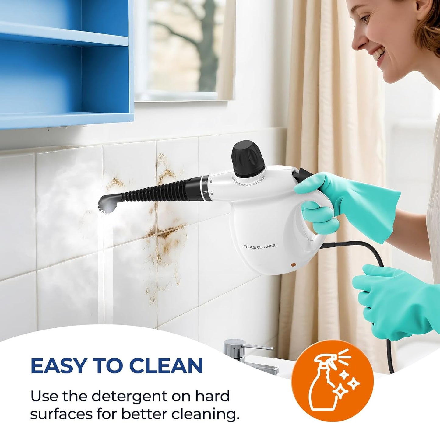 Skiennix Steam Cleaner - Pressurized Handheld Multi-Purpose Deep Cleaning Steamer | 13-Piece Set, Portable for Home & Car