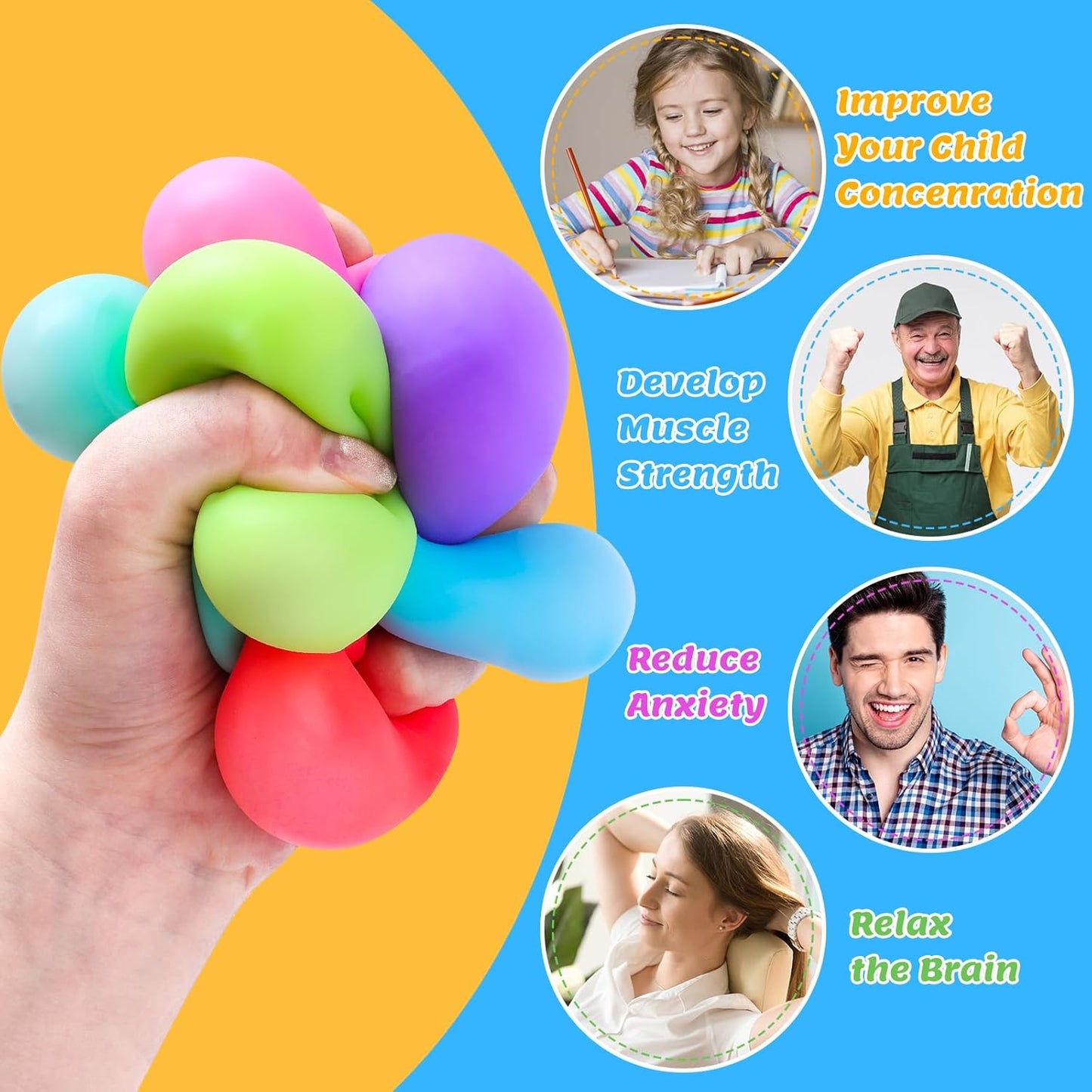 Skiennix 12 Pack Stress Cubes - Slow Rising Squishy Fidget Toys for Anxiety Relief | Soft & Stretchable