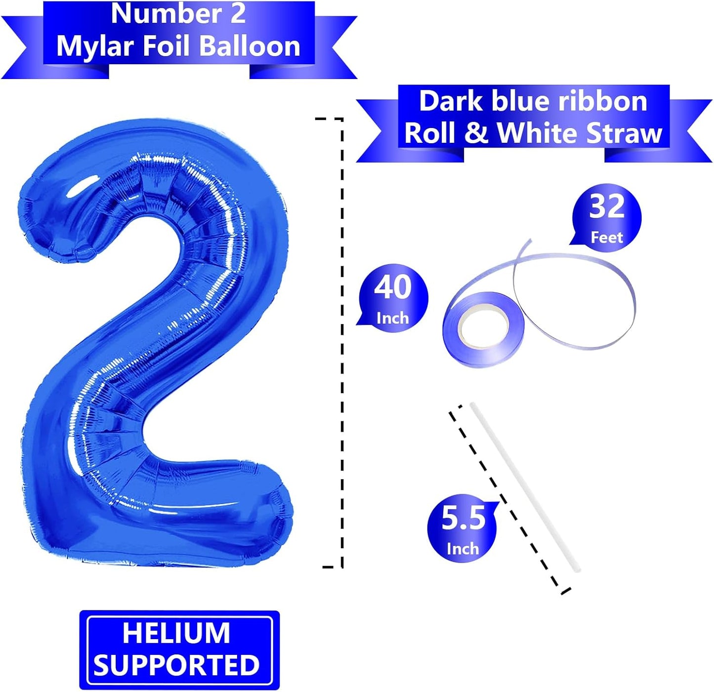 Number Balloons | Giant Navy Blue Number 10 Balloon - Perfect Birthday Decoration for Boys & Men