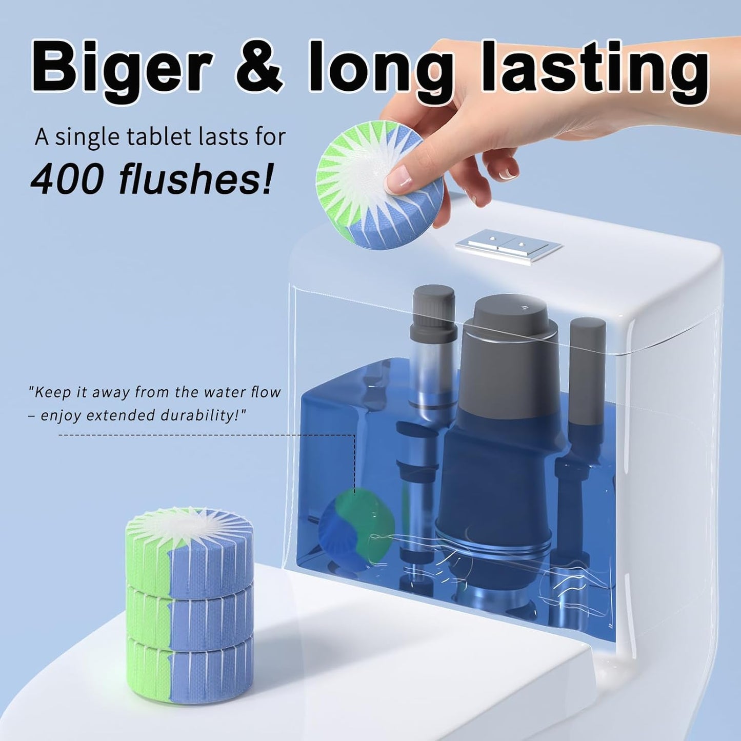 Skiennix Automatic Toilet Bowl Cleaner Tablets - Powerful Bathroom Tank Cleaner | 12-Pack