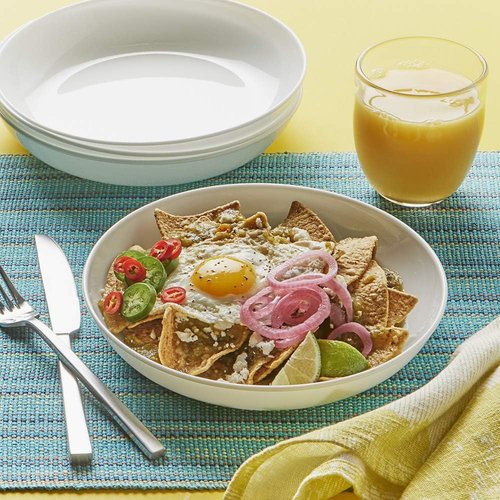 Corelle 4-Pc Versa Bowls - Durable Eco-Friendly 30-Oz Set for Pasta Salad | Microwave & Dishwasher Safe, White