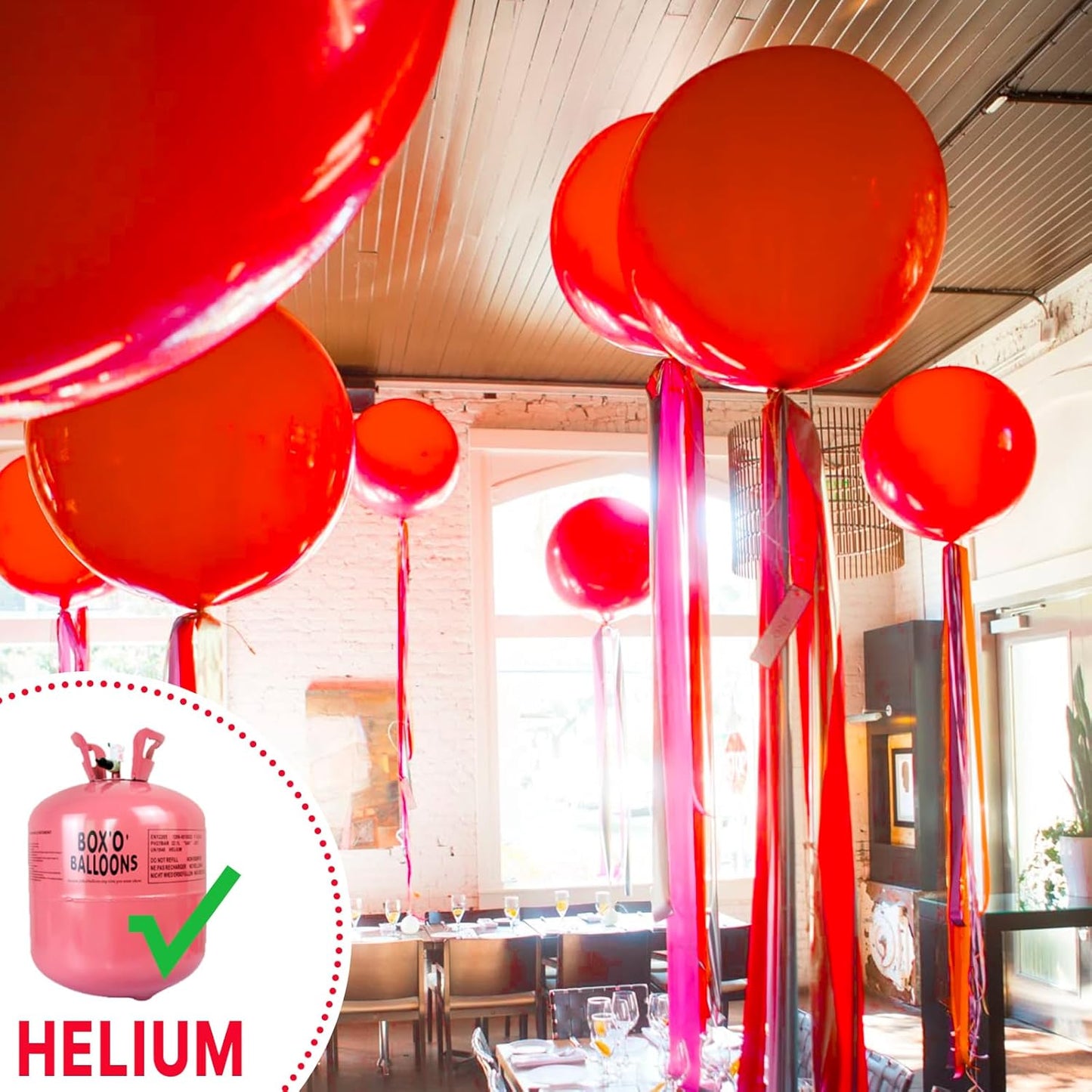 PartyWoo Red Helium Balloons - 36 Inch, 4 Pack for Birthday, Graduation & Special Events
