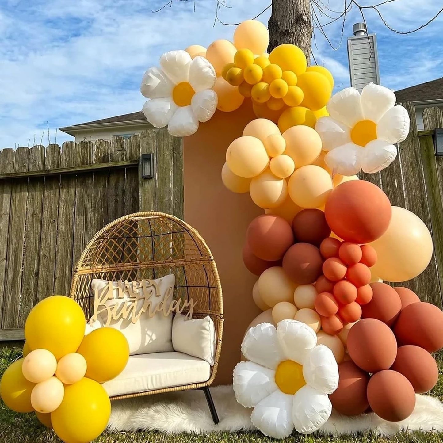 Latex Balloons 100-Pack - Mustard Party Balloon Garland Kit in Various Sizes (5-18 Inch)