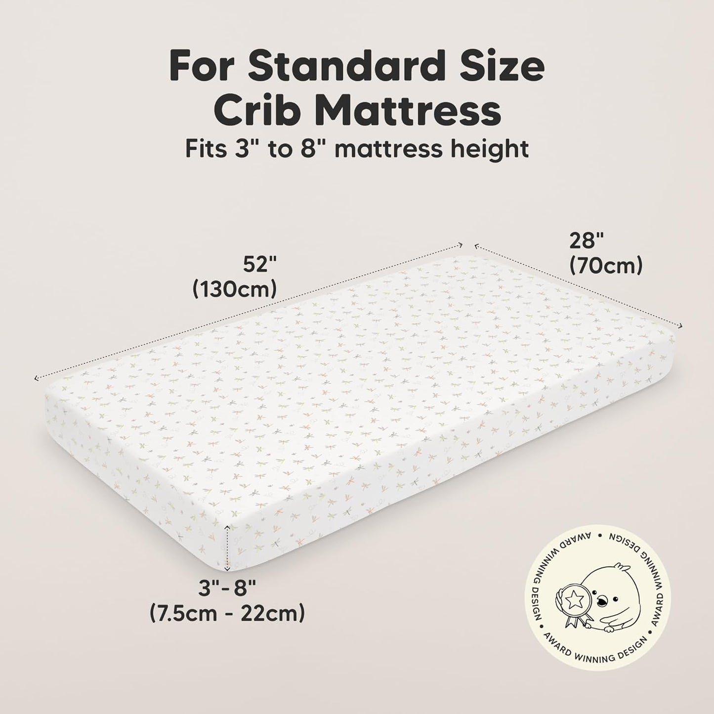 KeaBabies Organic Crib Sheets - 2-Pack Fitted Jersey Cotton for Boys & Girls | Soft & Breathable (Meadow, 52x28)