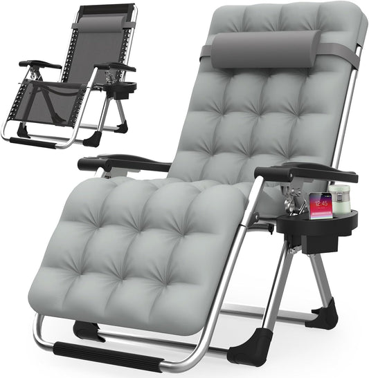 Suteck Zero Gravity Chair - Reclining Camping Lounge Chair with Removable Cushion & Cup Holder | Outdoor & Indoor Use