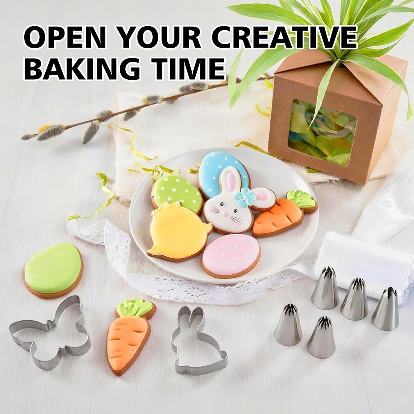 Regine Switzerland Piping Bags and Tips Set - 245-Piece Cake Decorating Kit | 12-Inch Disposable Pastry Bags & Reusable Icing Tools for Cupcake and Cookie Decorating