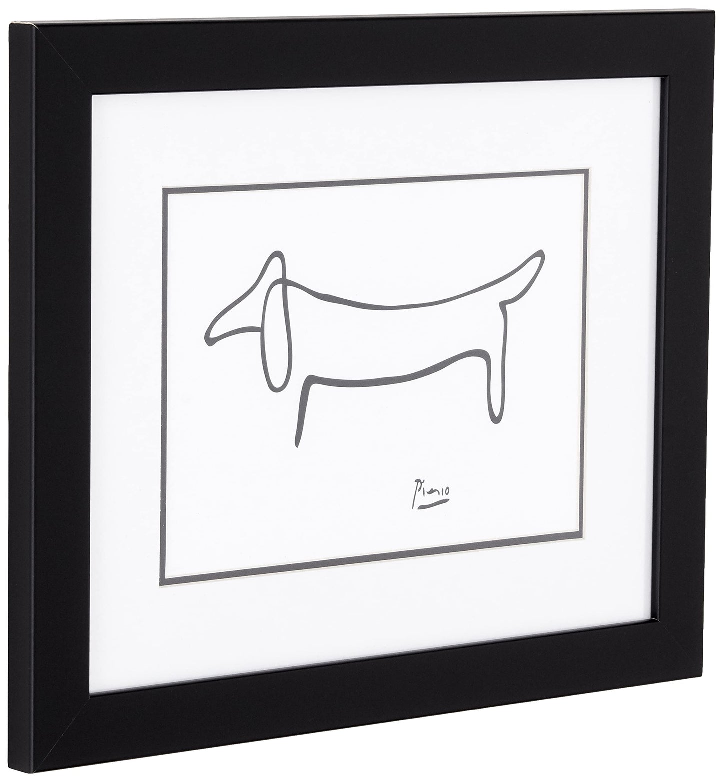 buyartforless FRAMED The Dog (Le Chien) Drawing by Pablo Picasso 14x11 Art Print Poster Double Mat
