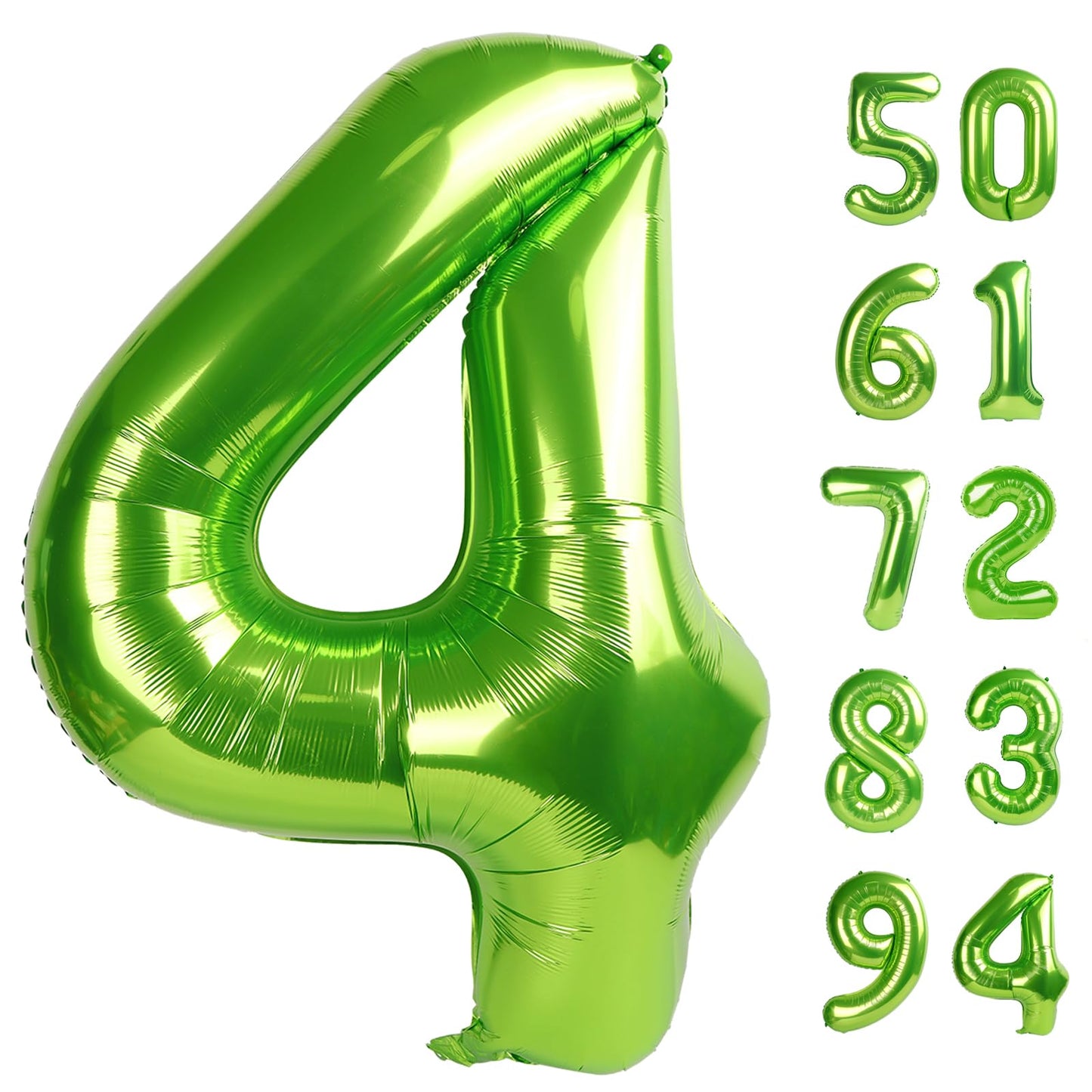 Light Green 4 Balloon, Number Balloons 40 Inch, 4th Birthday Decorations for Girls Four Large Numbers for Party Decor, Number 4 Balloon