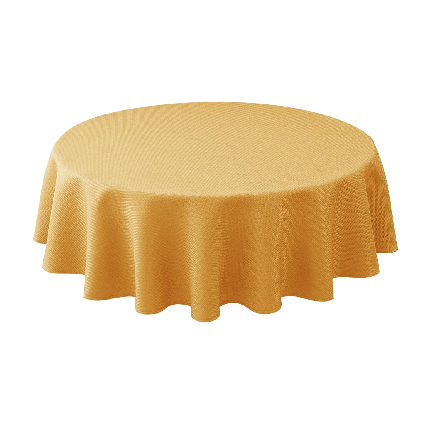 Biscaynebay Fall Tablecloth Textured Fabric Round Tablecloths 60" for Tables diameters from 28" to 48", Fall Gold Thanksgiving Autumn Harvest Water Resistant Table Cover for Kitchen, Dining, Party
