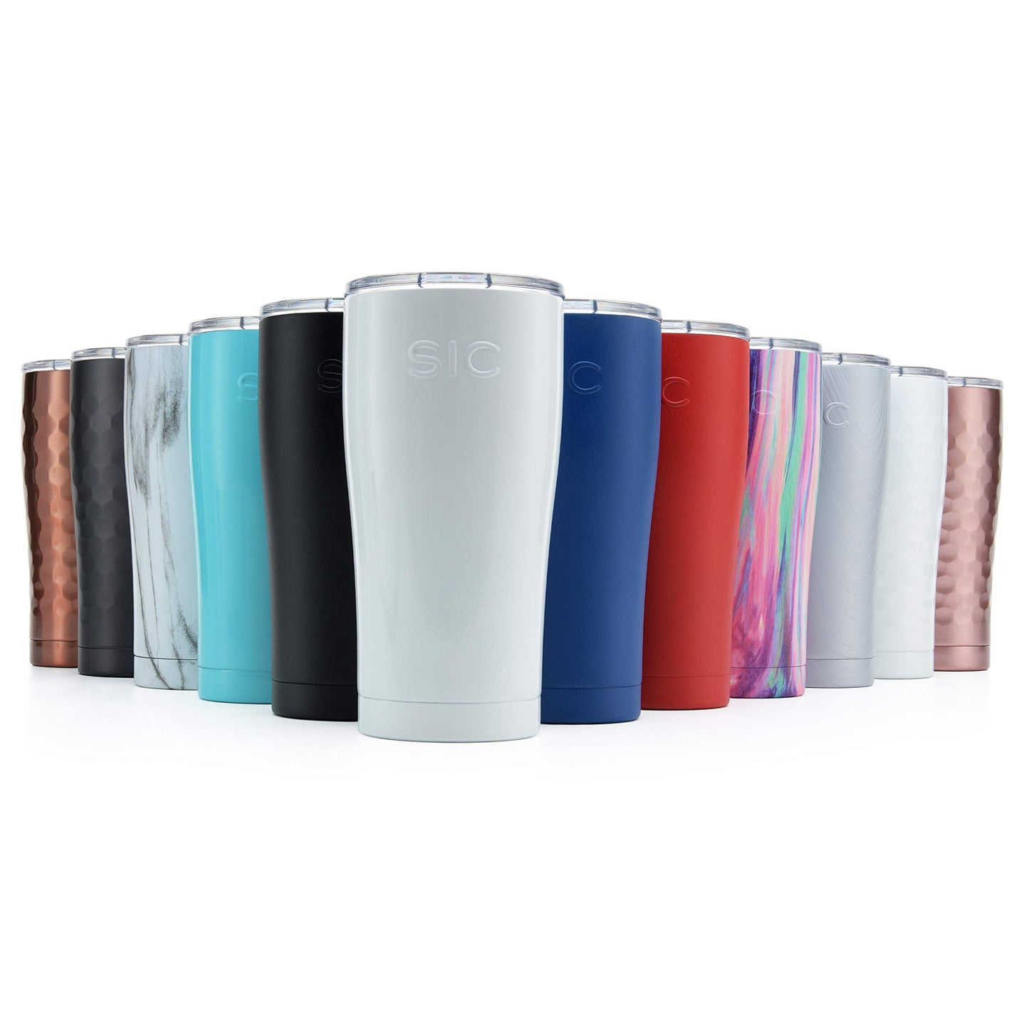 Seriously Ice Cold SIC 20 Oz. Double Wall Vacuum Insulated 18/8 Stainless Steel Travel Tumbler Mug | Powder Coated with Splash Proof BPA Free Lid | Coffee, Tea, Wine, and Cocktails (Hammered Gunmetal)