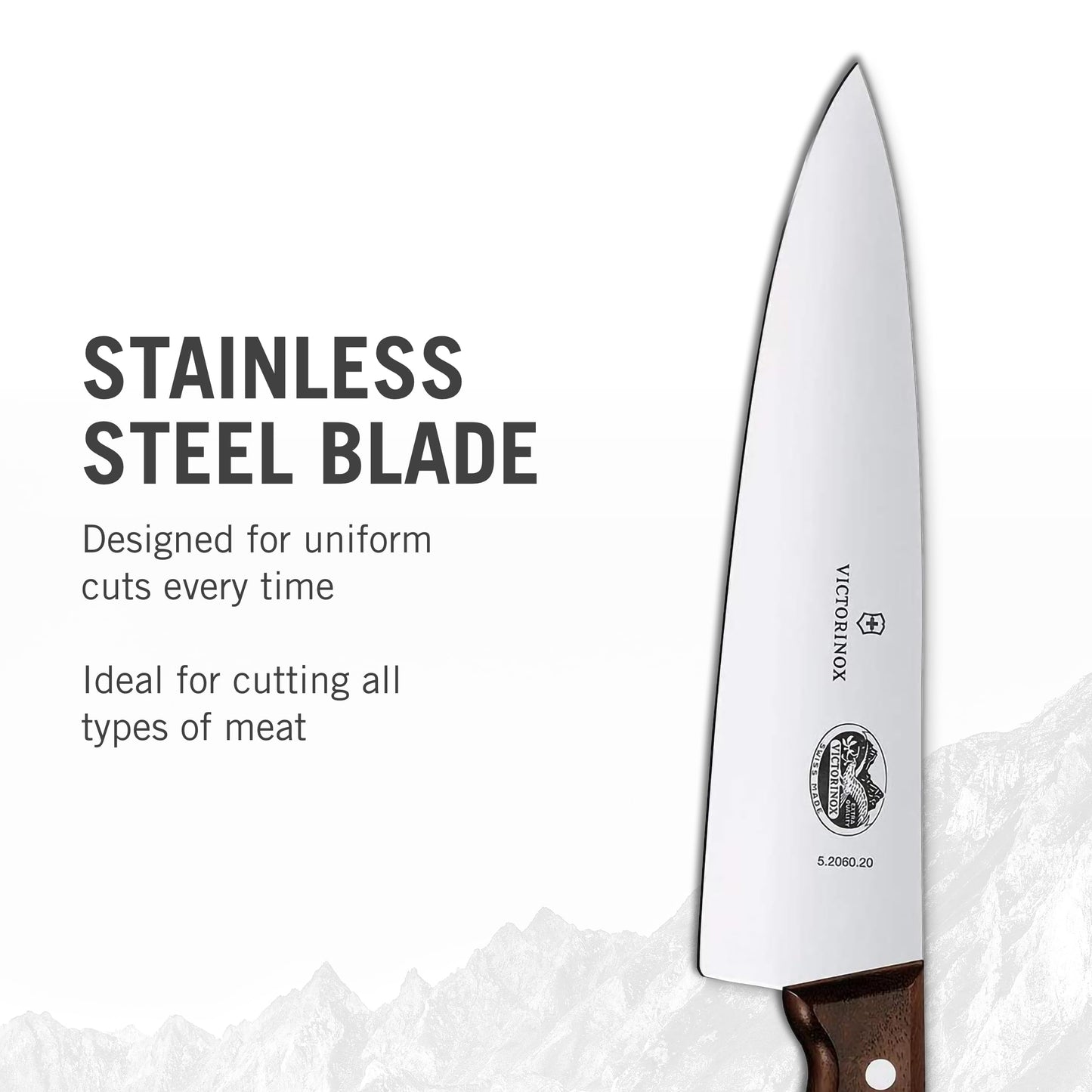 Victorinox Wood 8 Inch Chef's Knife, Straight Edge, Wood Handle