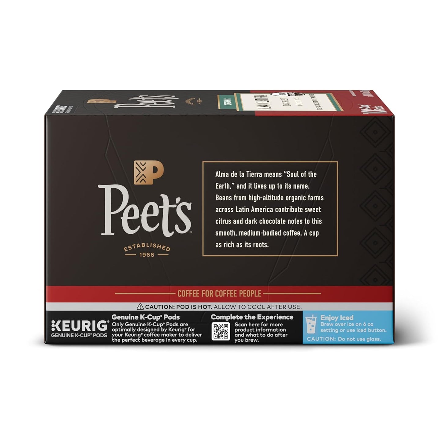 Peet's Coffee Organic Dark Roast K-Cup Pods - 100% Arabica Alma de la Tierra, 60 Count (6 Boxes of 10 Pods)