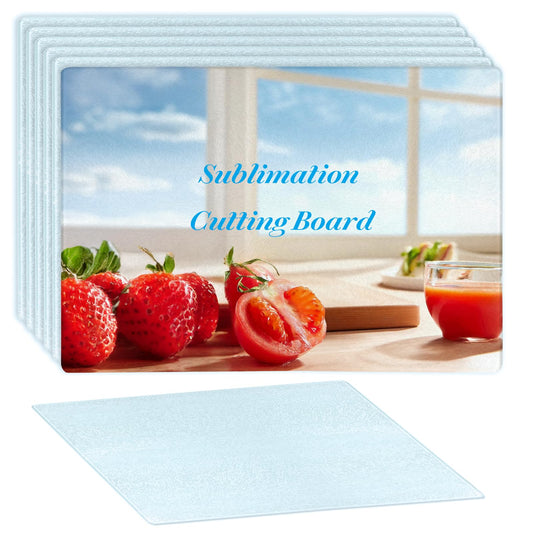 6 Pcs Sublimation Cutting Board Blanks, Textured Tempered Glass Cutting Boards For Kitchen, Anti Slip Chopping Board For Countertop Heat Press Machine Personalized Home Decoration