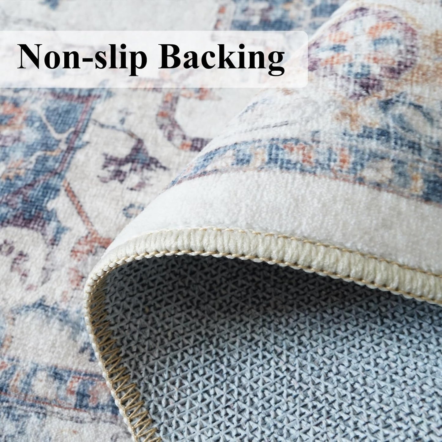 Skiennix 2x5 Washable Hallway Runner Rug - Non-Slip Indoor Carpet for Farmhouse Entryway | Soft, Water-Resistant, Brick Color