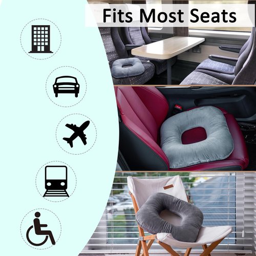 Hshbxd Donut Pillow for Tailbone Pain Relief, Wheelchair Cushion for Hemorrhoids and Bed Sores, Pregnancy, Donut Pillow Suitable for Office, Long Travel, Car and Home Sofa (Lake Blue)