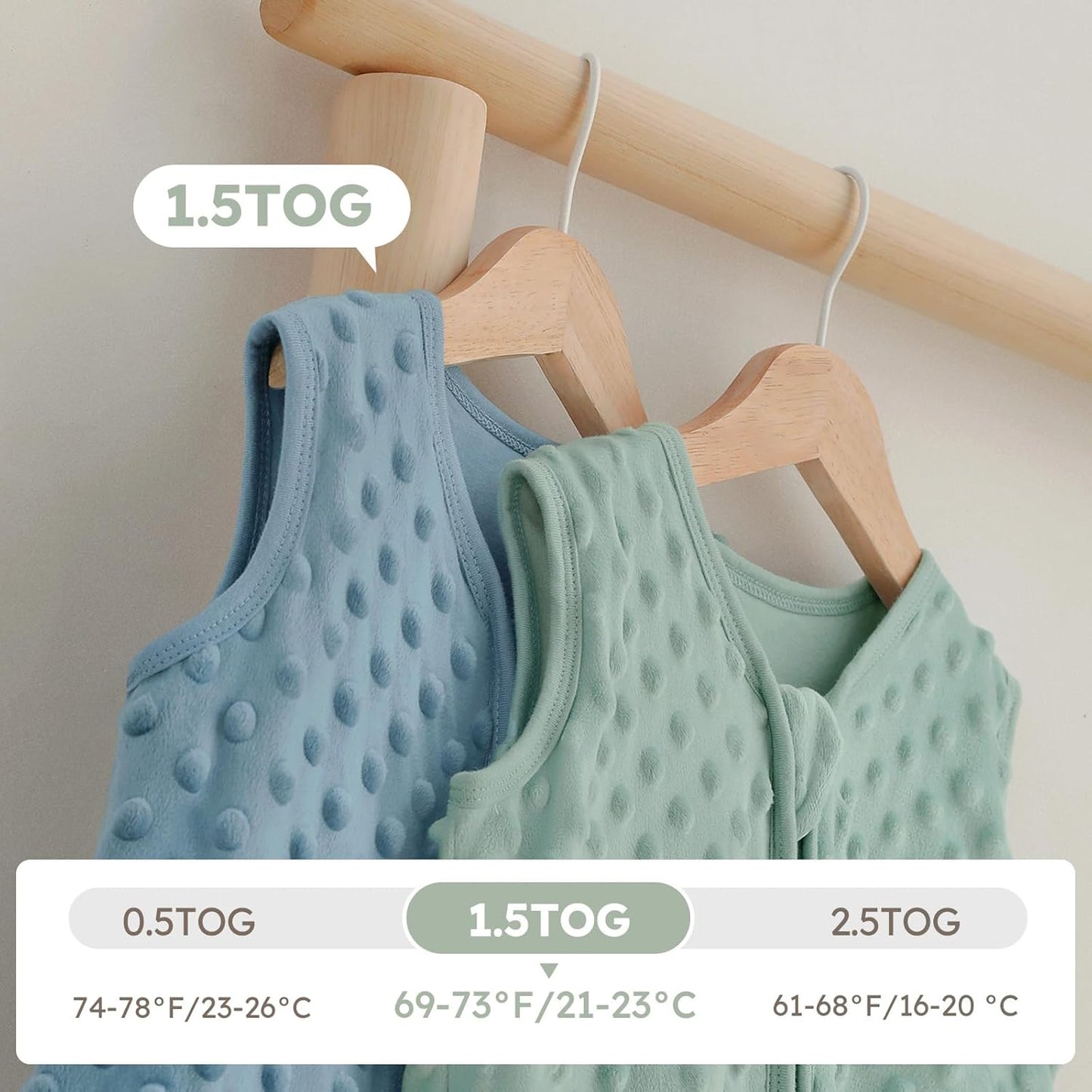 Yoofoss Baby Sleep Sack | Fleece Wearable Blanket for 0-6 Months | Plush Dots & 2-Way Zipper