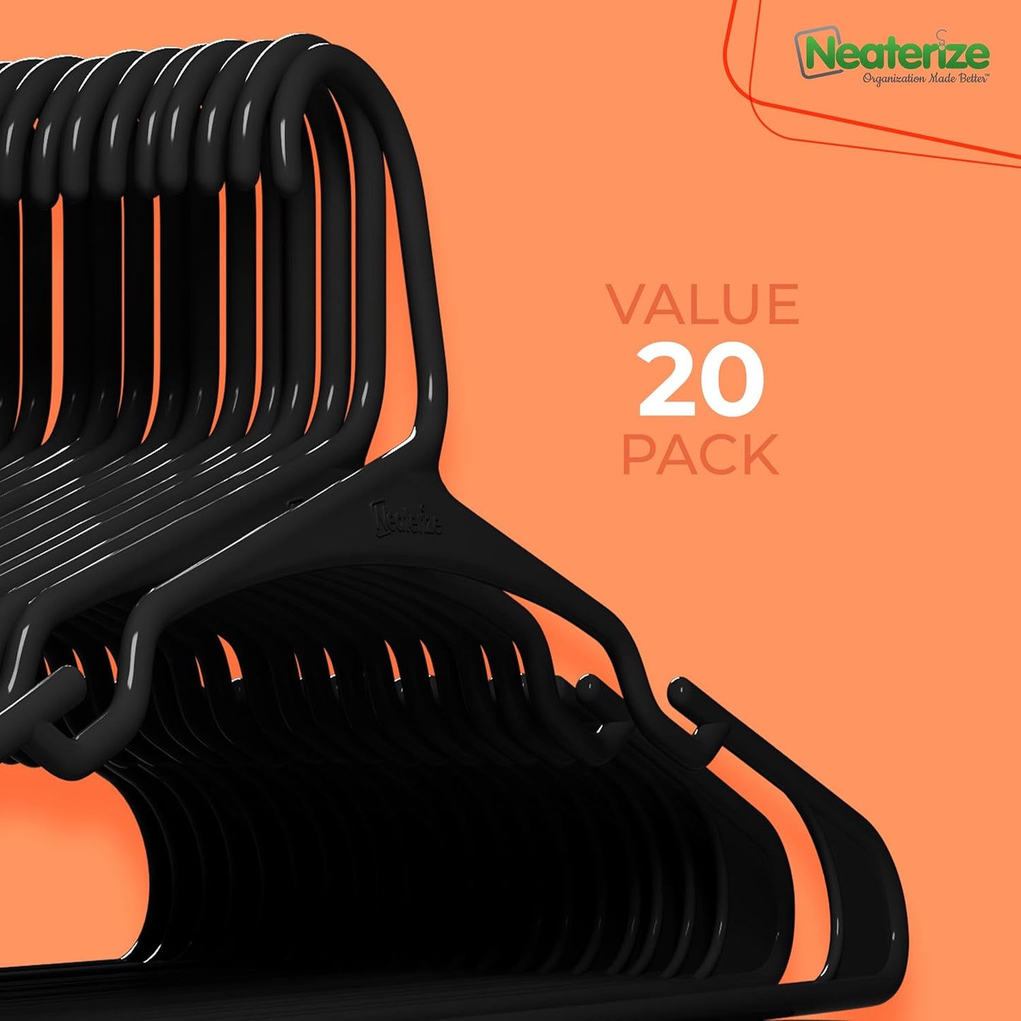 Neaterize Clothes Hangers - Space-Saving Plastic Hangers for Adults | 20-Pack in Aqua
