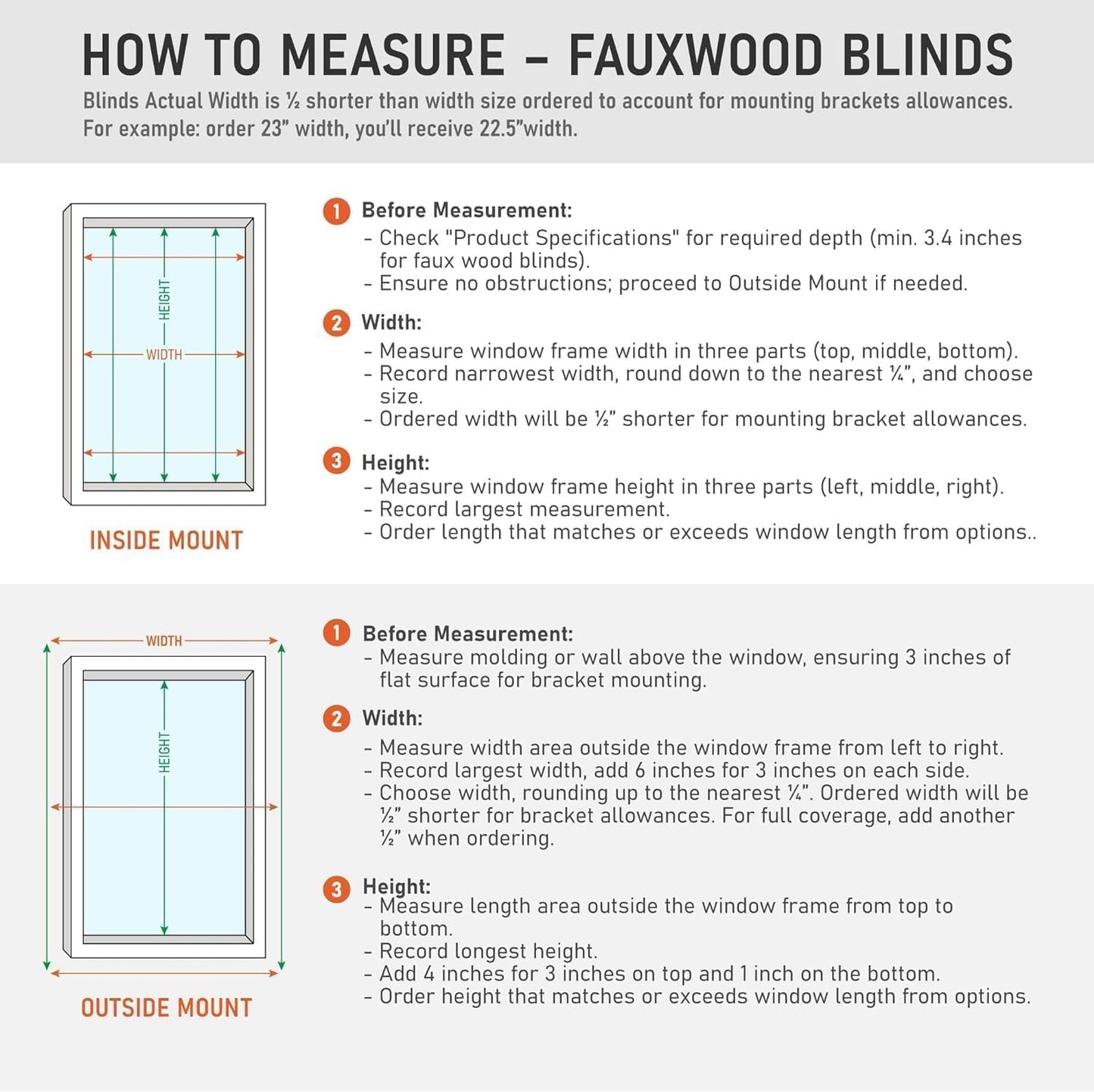 DEZ FURNISHINGS Cordless 2" Signature Smooth Faux Wood Blind, 30.25" W x 60" H, Smooth White