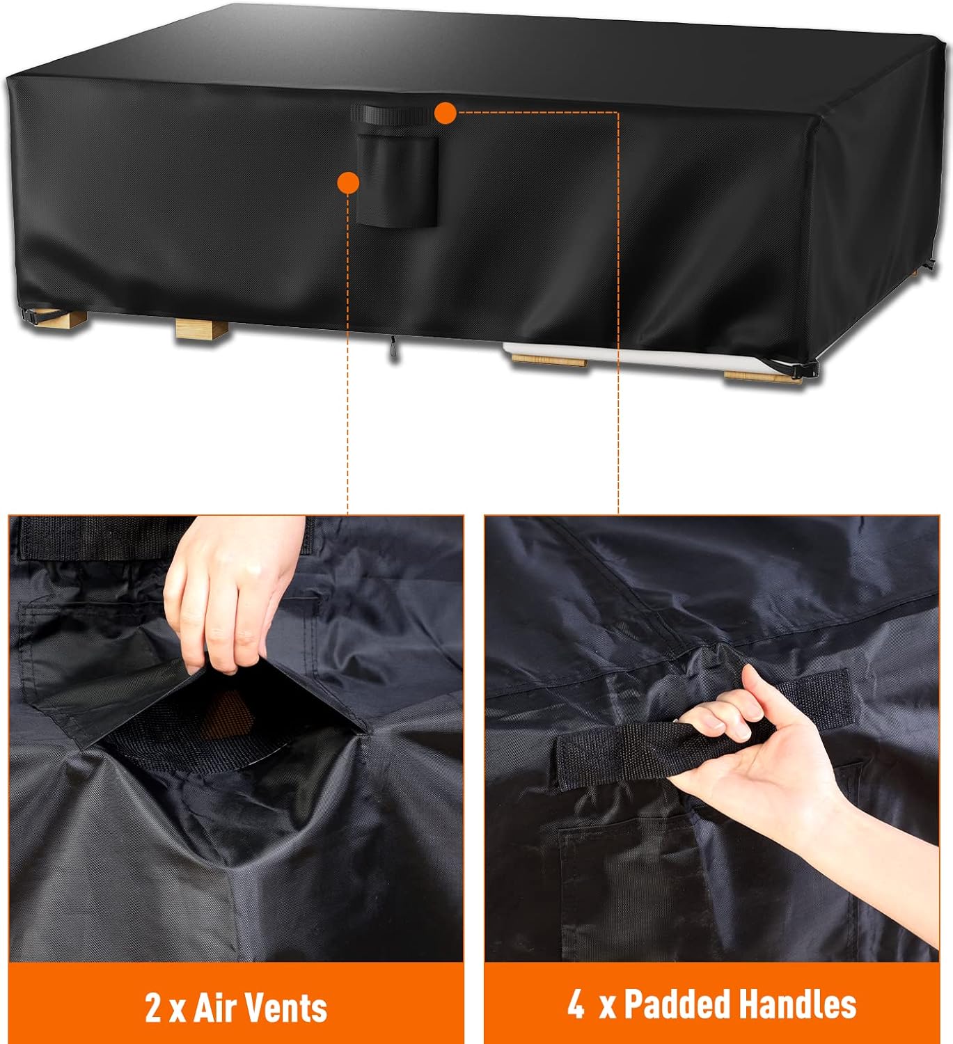 Ruimoy Outdoor Furniture Cover - Heavy Duty Waterproof Protection | Fits Tables & Chairs (108" L x 82" W x 27.9" H)