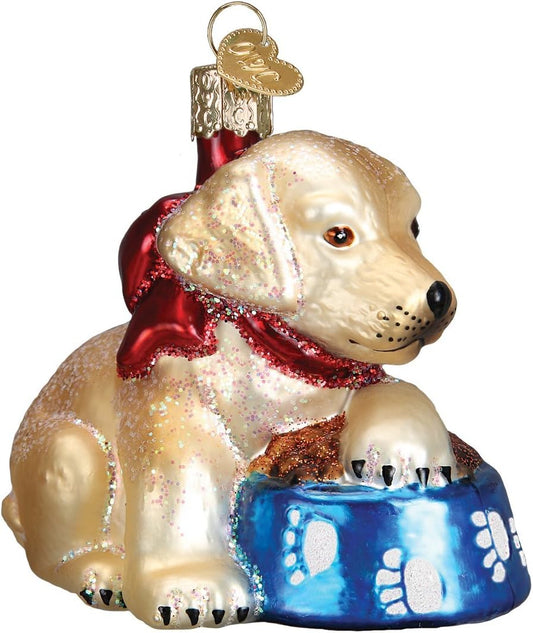 Labrador Pup Glass Blown Christmas Ornaments | Old World Christmas Decor (12458)