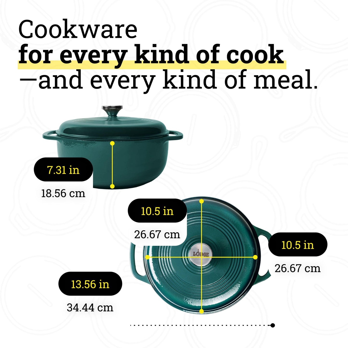 Lodge Essential Enamel Cast Iron Dutch Oven - Perfect for Bread Baking, Braising, Marinating & Slow Cooking - Features Moisture-Sealing Lid & Dual Handles - Kitchen Essentials - 6 Quarts - Lagoon