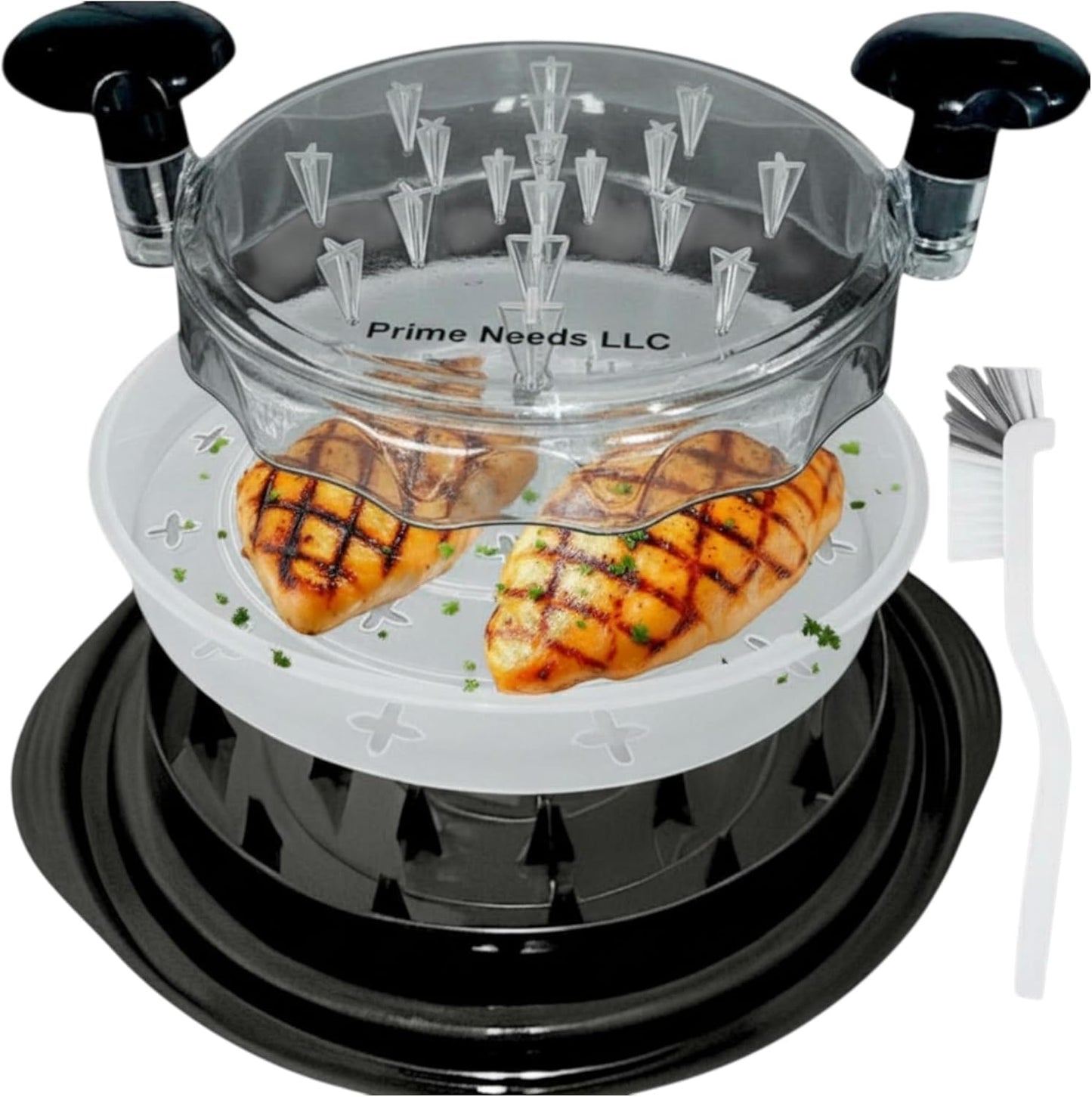 Skiennix Chicken Shredder - Heavy Duty Meat Grinder Tool with Tray & Brush | BPA-Free, Dishwasher Safe