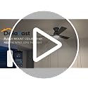 Black 48 Inch Low Profile Ceiling Fan with Light and Remote – Reversible, Dimmable LED, Flush Mount