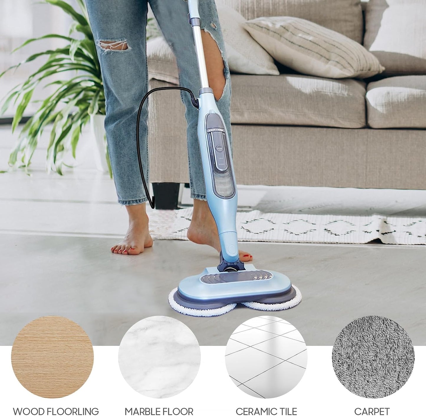 Shark 8-Pack Replacement Steam Mop Pads - Enhanced Cleaning for S8201, S8001, S7001 Series