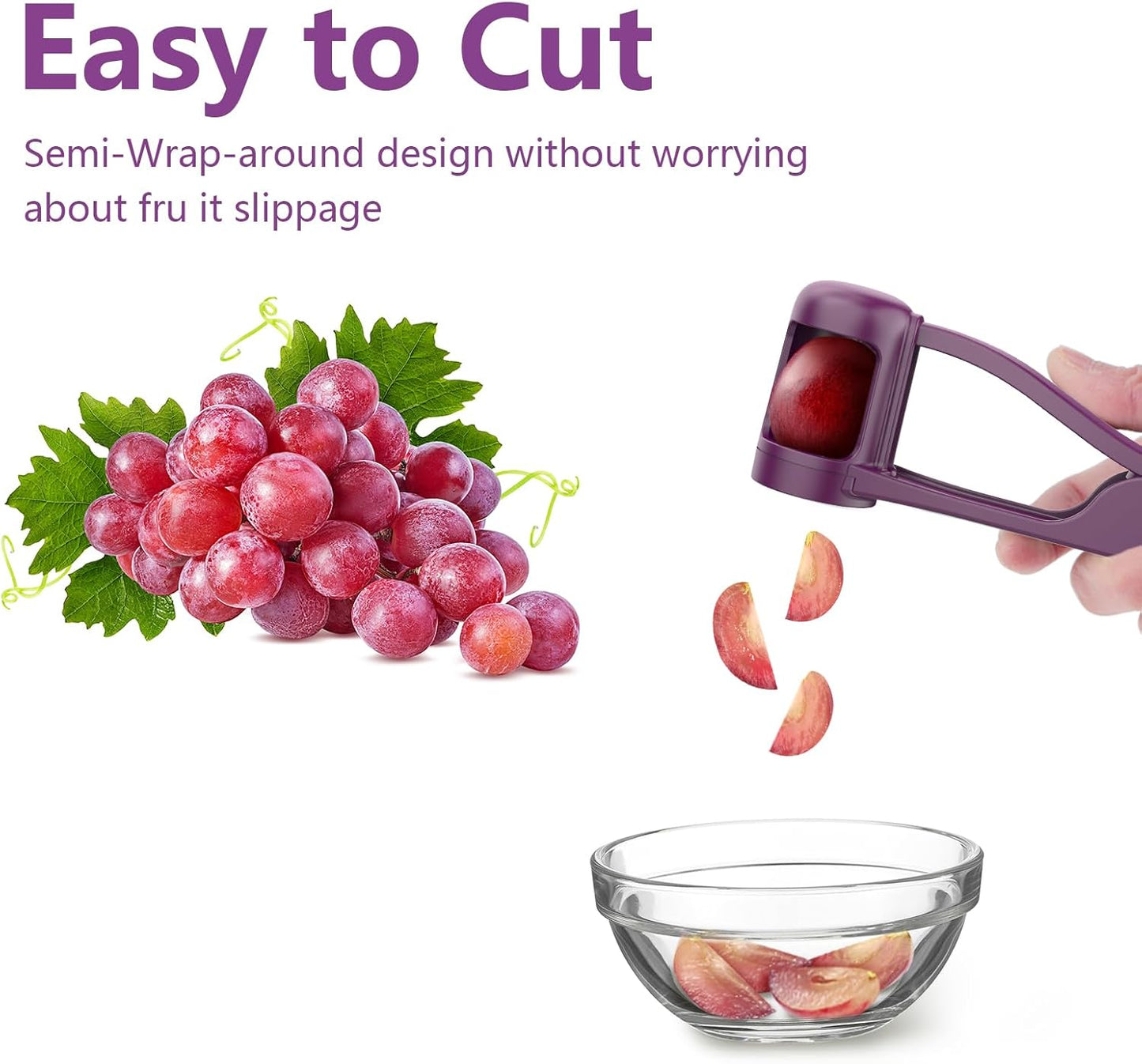 WhiteRhino Grape Cutter - Safe Slicing Tool for Toddlers 1-3 | Ideal for Grapes, Cherry Tomatoes & Strawberries