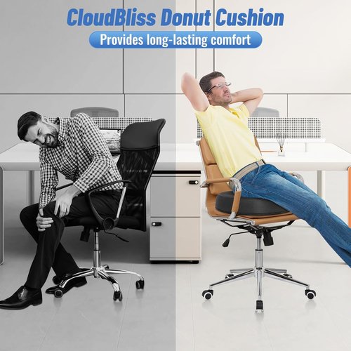 CloudBliss Donut Pillow Seat Cushion for Tailbone Pain Relief and Hemorrhoids, Memory Foam Seat Chair Cushion for Postpartum Pregnancy, Seat Cushions for Men and Women for Home & Office, (Grey-XL)