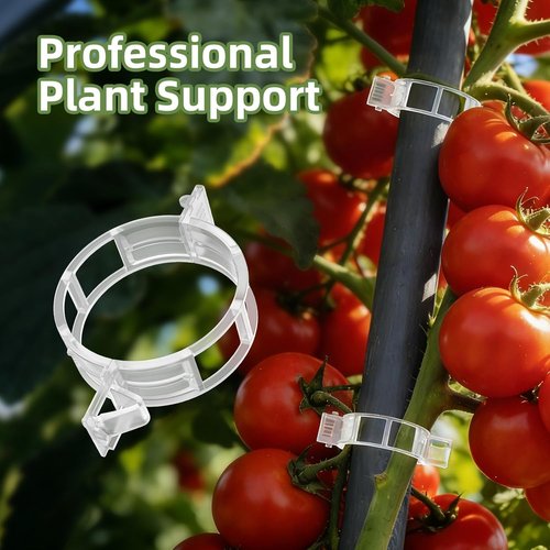 CLEANGOR Plant Support Clips - 300 Pcs Reusable Plastic Trellis Clips for Tomatoes, Cucumbers & Vines