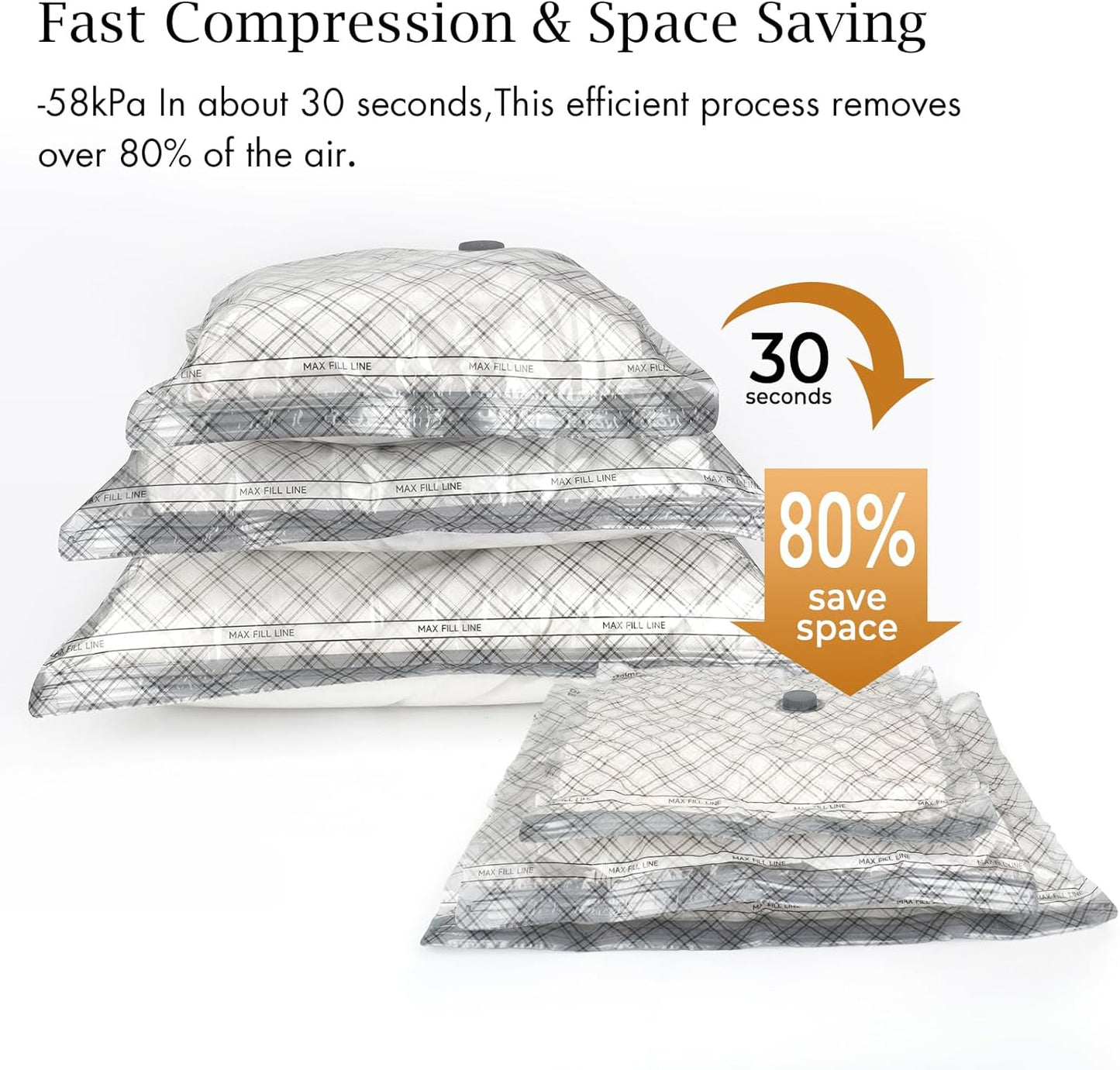 Skiennix Travel Vacuum Storage Bags - 9 Pack Compression Seal Bags with USB Electric Pump for Clothes