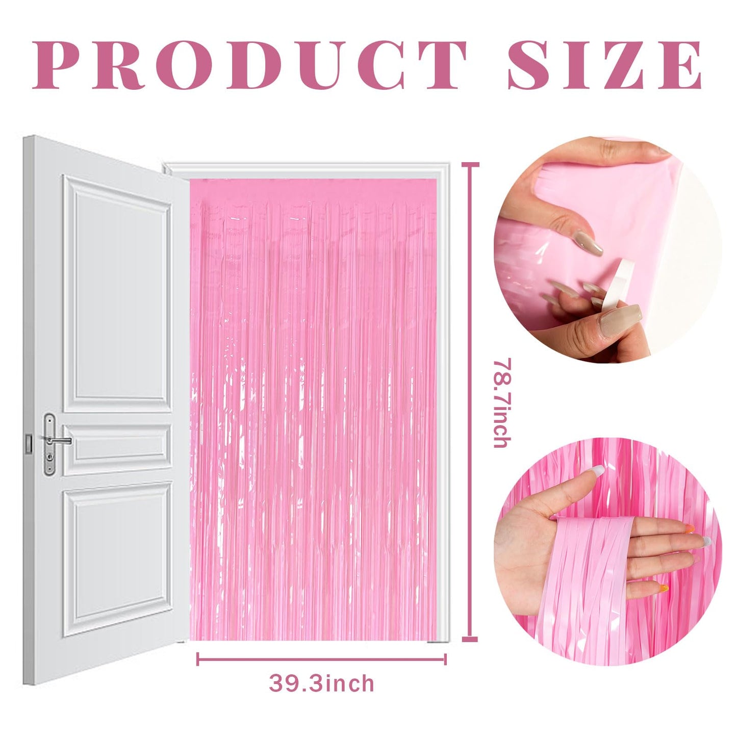 5 Pack Backdrop Party Decorations Pink Tinsel Curtain Party Backdrop Foil Fringe Birthday Decorations Photo Booth Streamer Backdrop Pink Theme Bachelorette Graduation Party Decorations