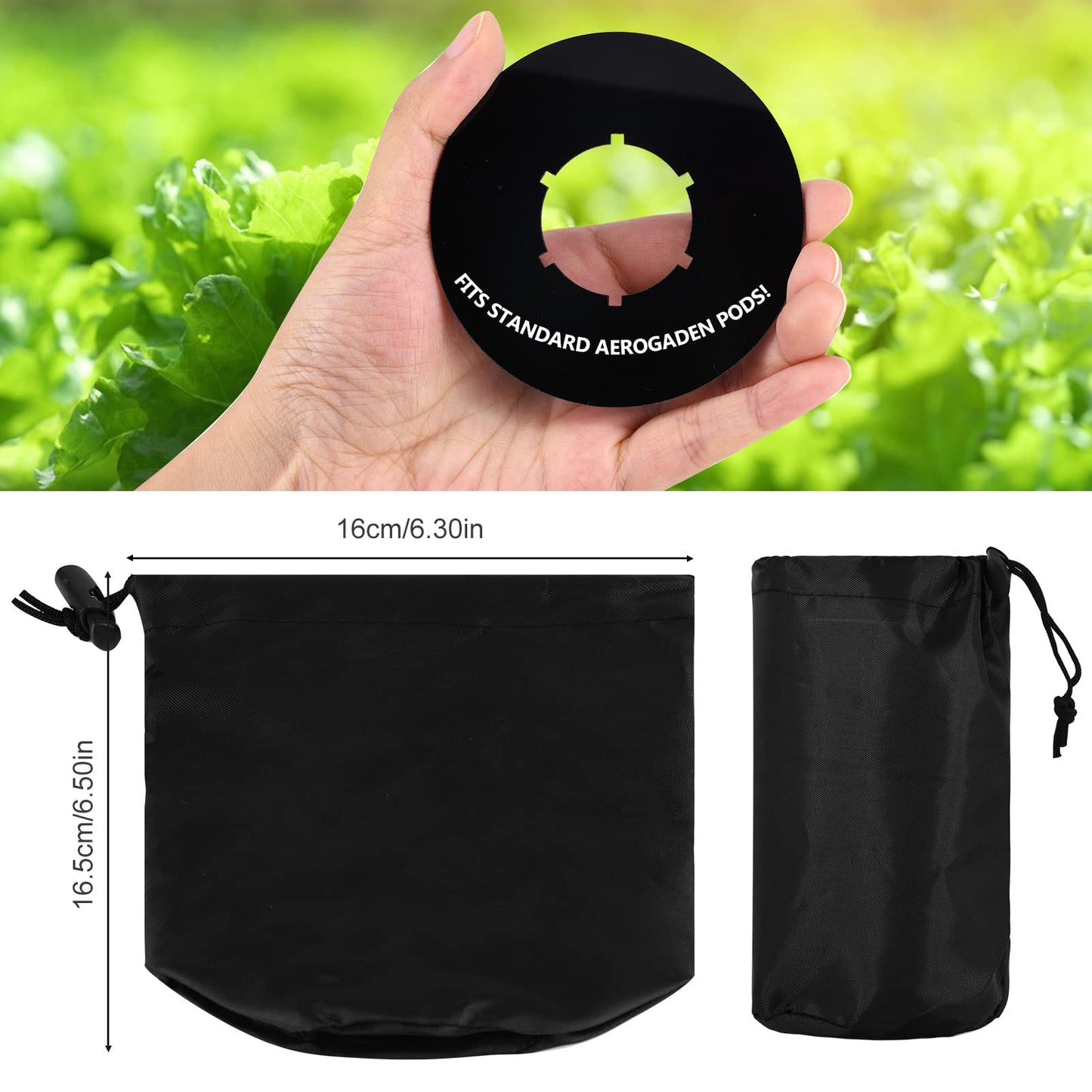 12pcs Kratky Wide Mouth Hydroponic Cover Lids with Blackout Sleeves and Hole for Mason Jars