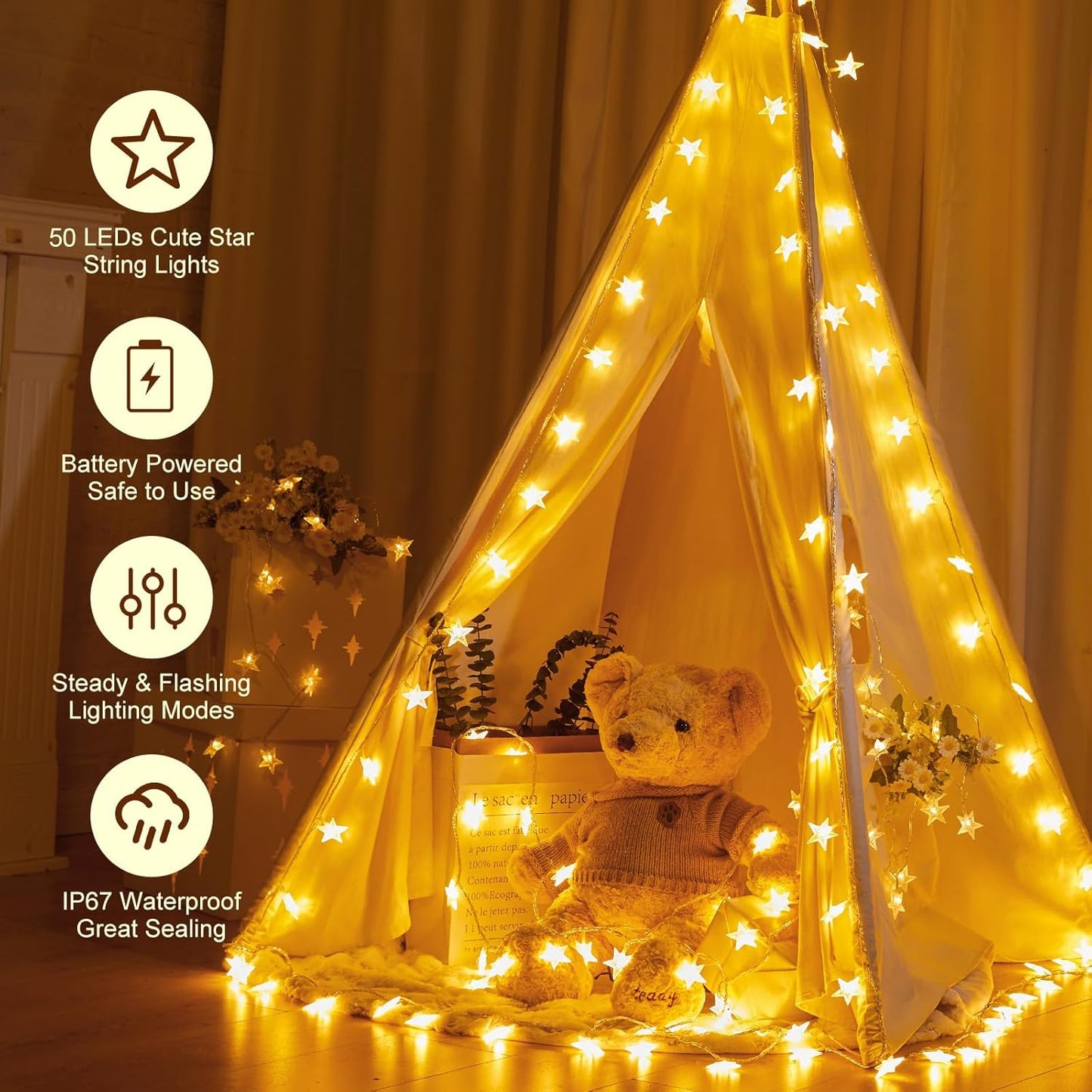 200 LED Fairy Lights with Remote & Timer - 16.4Ft Silver Wire Twinkle Lights for Indoor Christmas, Wedding & Party Decor