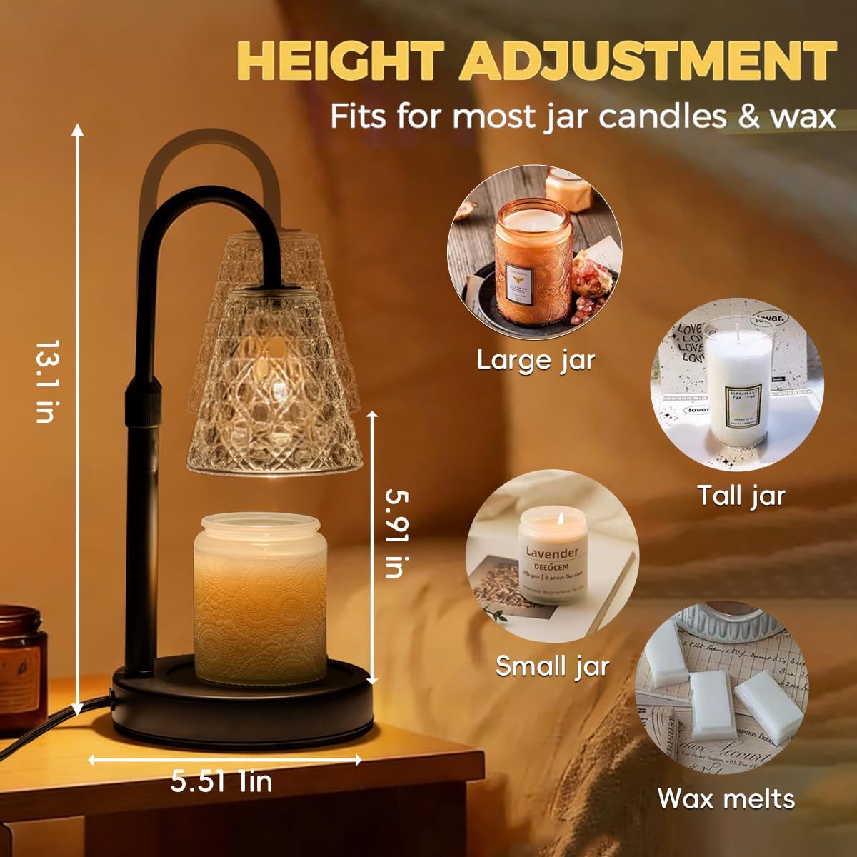 Skiennix Candle Warmer Lamp - Dimmable with Timer | Perfect Birthday Gift for Women & Moms, New Home Decor