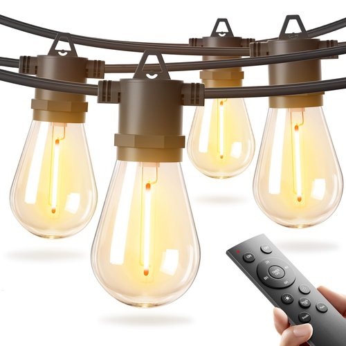 addlon 36FT LED Outdoor String Lights with 12 Edison Vintage Shatterproof Bulbs, Commercial Grade Patio Lights, IP65 Waterproof for Balcony, Backyard and Garden, Warm White