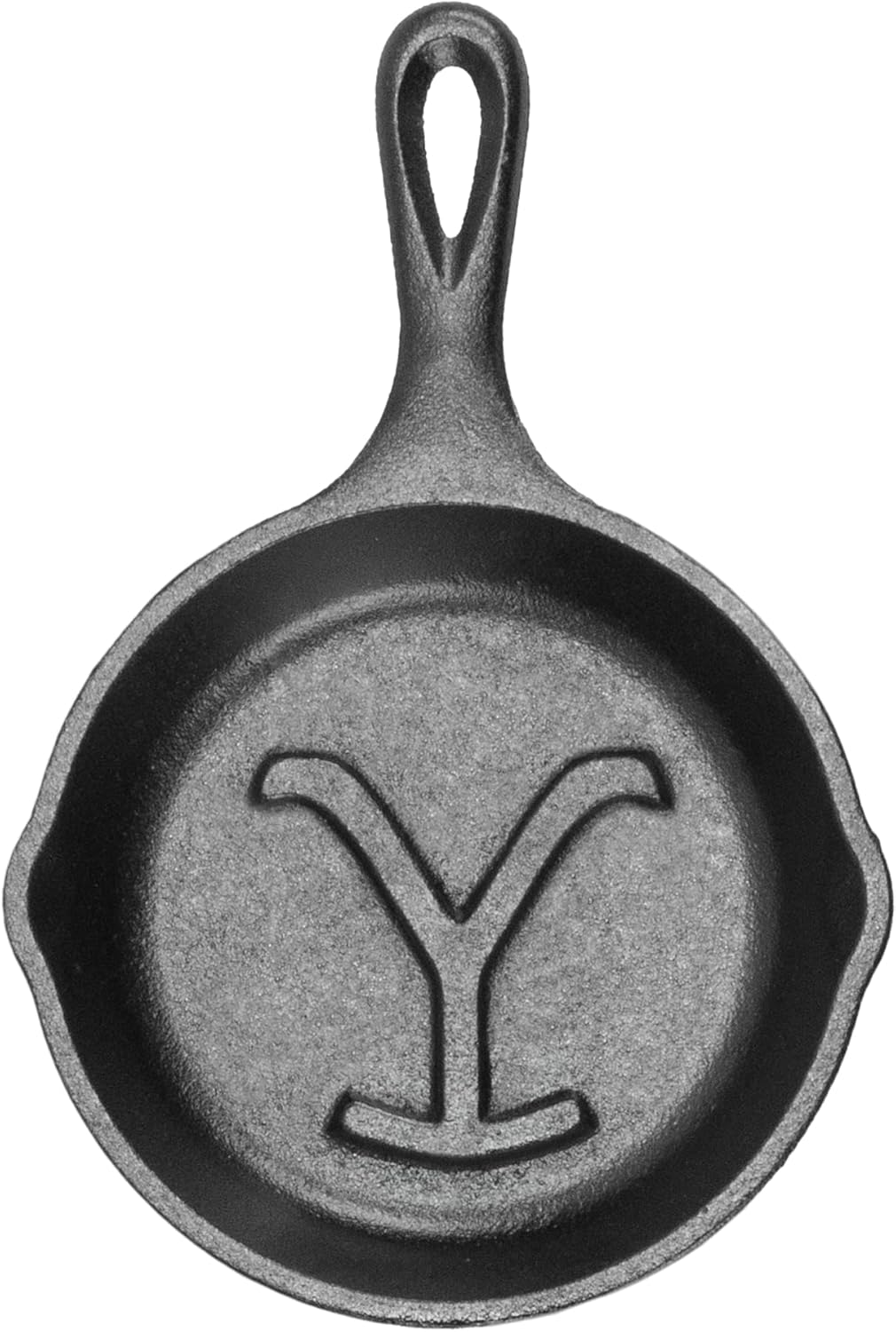 Lodge Pre-Seasoned Cast Iron Skillet - Yellowstone Stamped Design with Teardrop Handle - 5 Inch Size