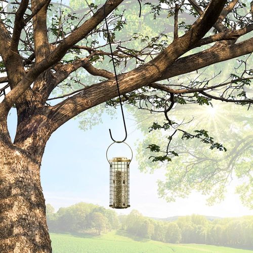 DINGEE 24-Inch Heavy-Duty Tree Branch Hooks - 6-Pack Metal S-Hooks for Bird Feeders, Plants & Lanterns - Black