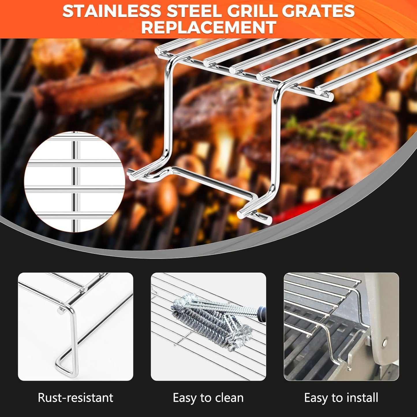 QuliMetal Stainless Steel Warming Rack - Compatible with Weber Spirit 200 & II Series | Replaces Weber 67026