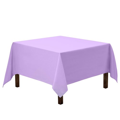 Gee Di Moda Square Tablecloth - 70 x 70 Inch Lavender Table Cloth for Medium Square or Round Tables - Heavy Duty Washable Fabric - for Buffet Table, Holiday Party, Dinner, Wedding & Baby Shower