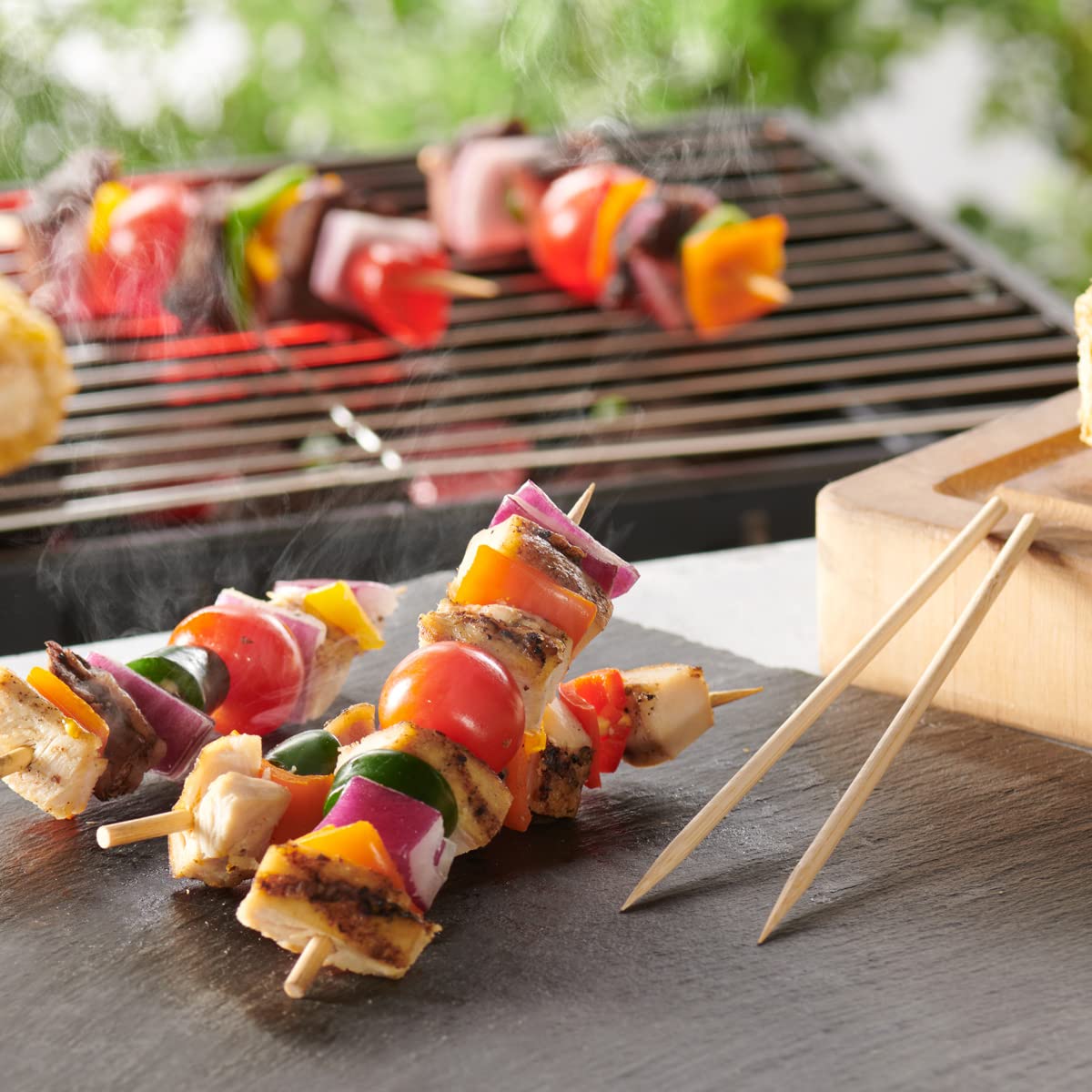 GUSTO [6 Inch - 100 Count] Bamboo Skewers for Shish Kabob, Grilling, Fruits, Appetizers, and Cocktails (Formerly Comfy Package)