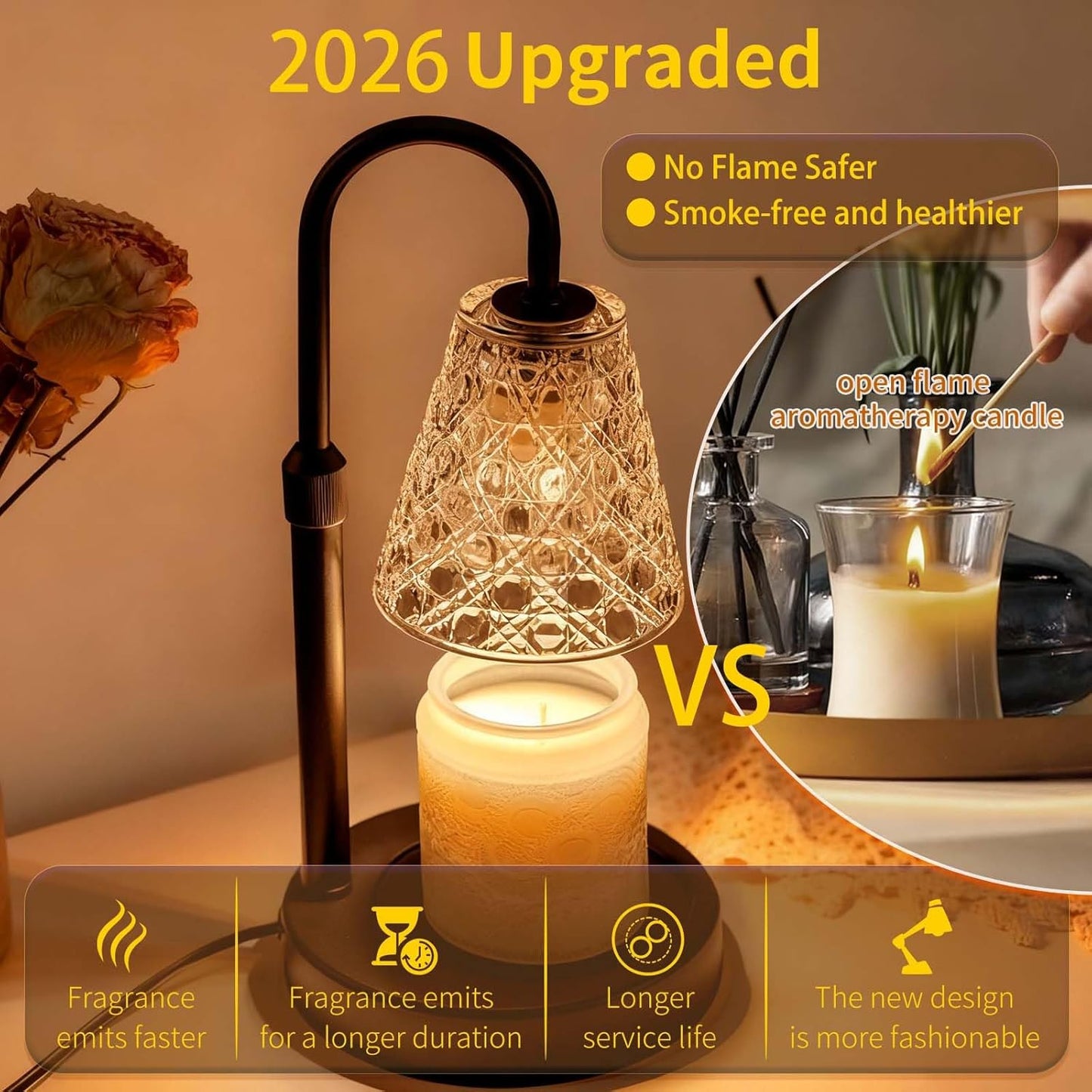 Skiennix Candle Warmer Lamp - Dimmable with Timer | Perfect Birthday Gift for Women & Moms, New Home Decor