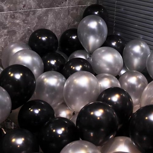Black & Silver Balloons by [Brand Name] - 67pcs 12-Inch Metallic Balloons for Parties & Celebrations
